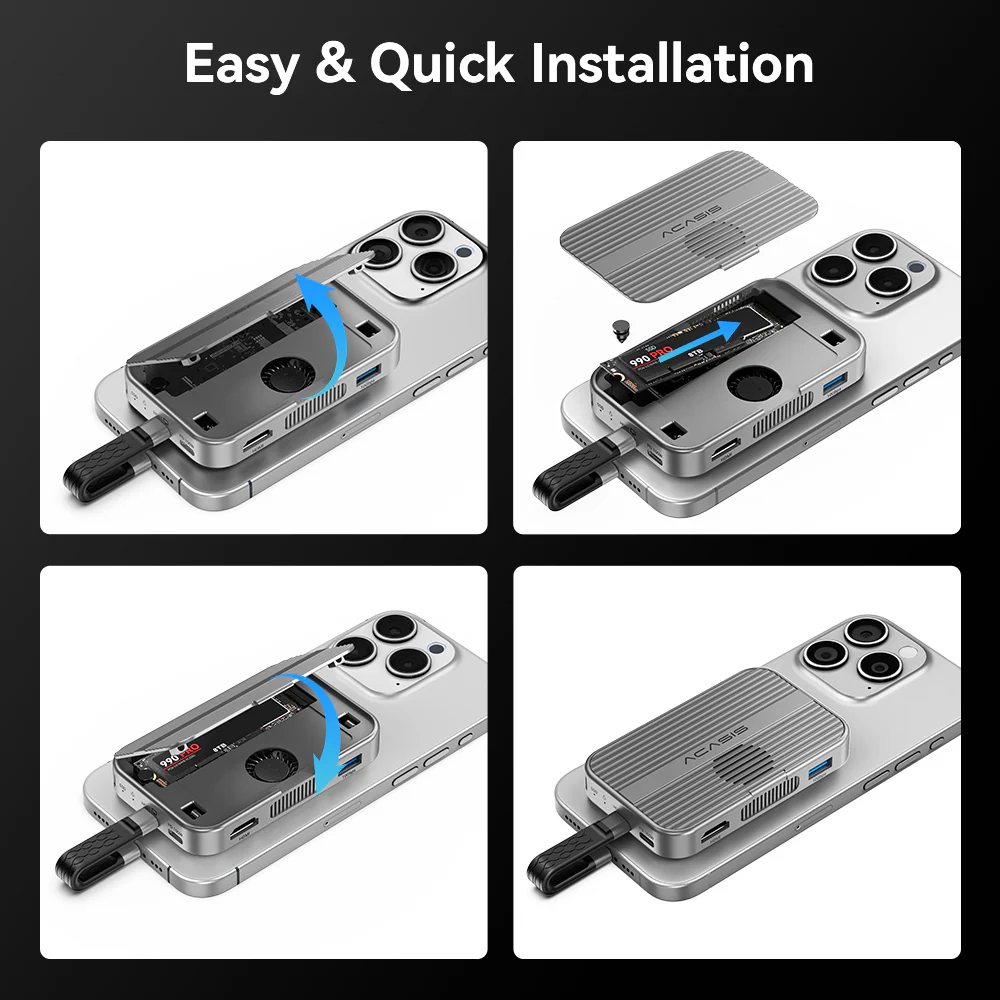 Acasis 10Gbps Magnetic Docking Station & SSD Enclosure for iPhone 17/16/15 Series - Image 7