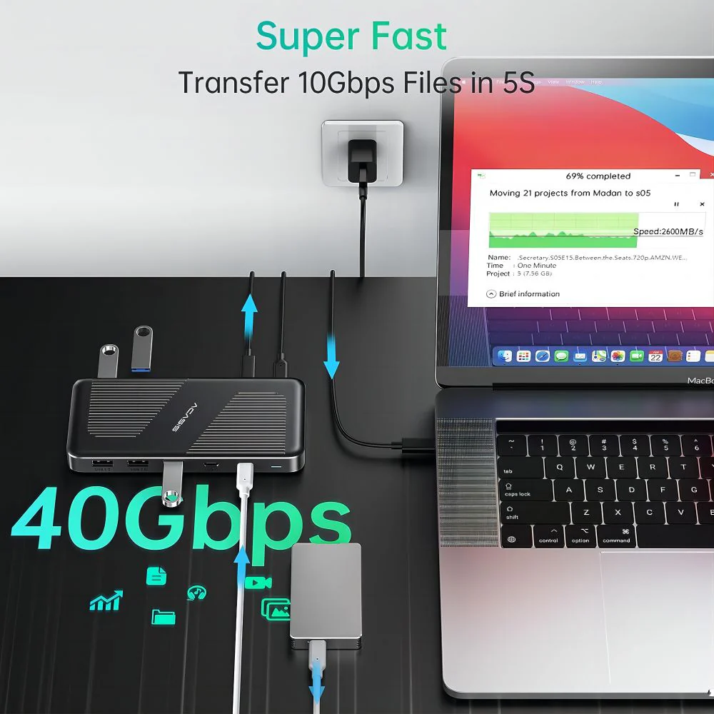 Acasis 11-in-1 USB 4 Docking Station for Mac & Windows - Image 4