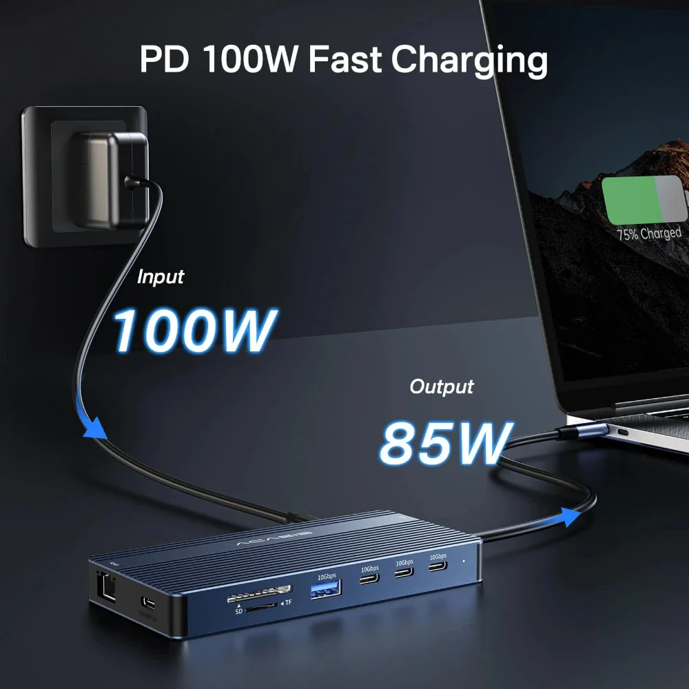 Acasis 14 Ports 4K 60Hz USB C Docking Station with PD 100W Charging - Image 7