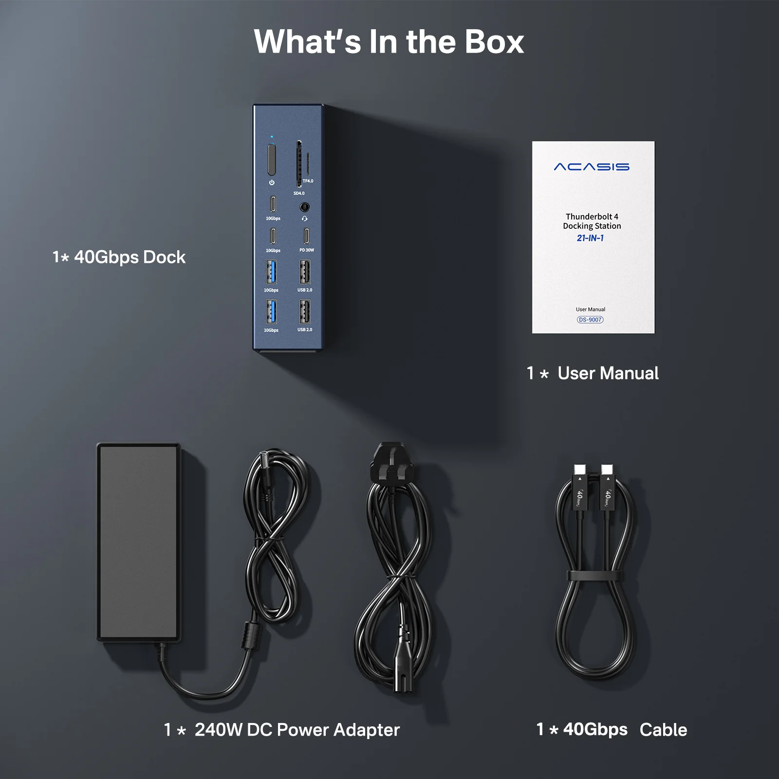 [Intel Certified] Acasis 21 Ports 40Gbps Thunderbolt 4 Docking Station - Image 10