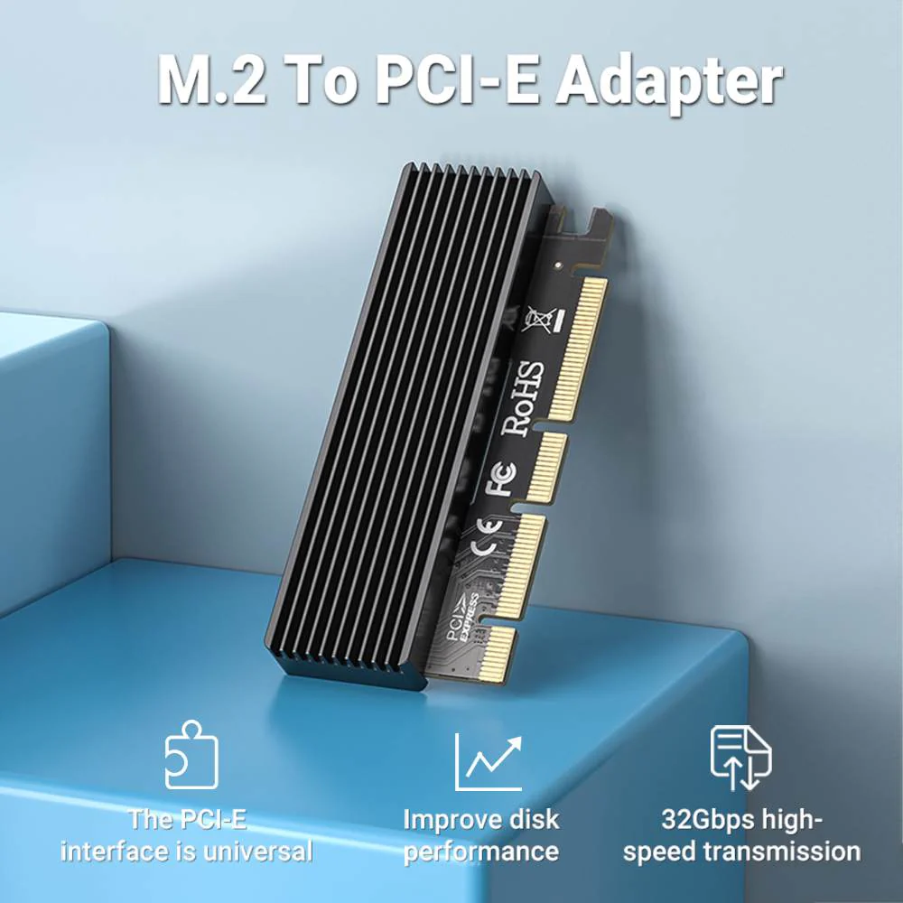 ACASIS 32Gbps NVMe M.2 to PCIe X16/X8/X4 Card With Heat Sink - Image 2