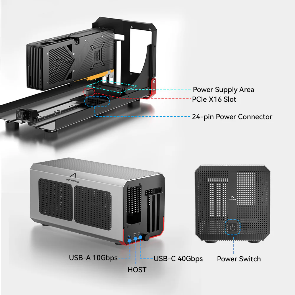 Acasis 40Gbps eGPU Dock Compatible with Thunderbolt 4/3 - Image 3