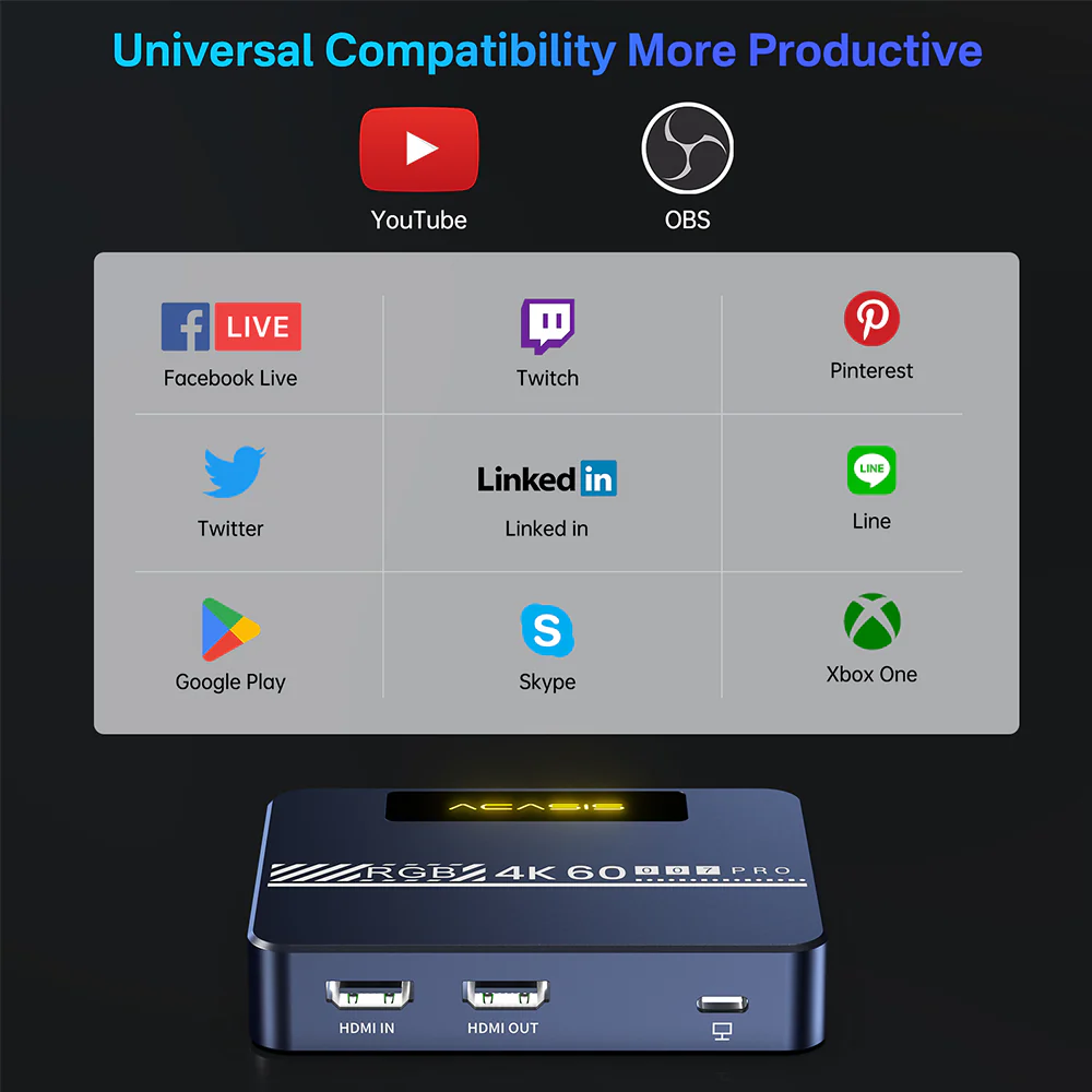 Acasis 4K60 HDR10 USB C Professional Camera Video Capture Card - Image 7