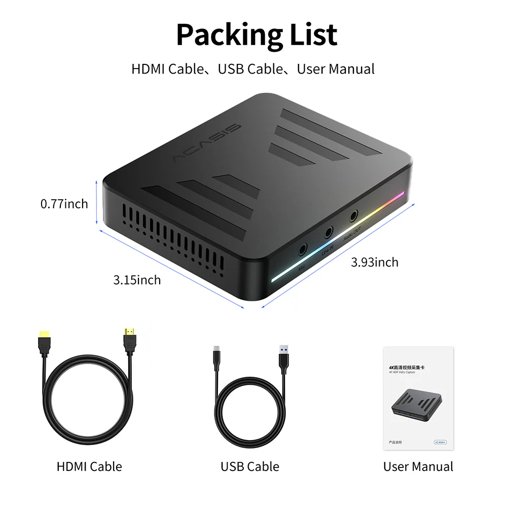 Acasis 4KP60 HDR Pass-through HDMI Capture Card with Streaming - Image 13