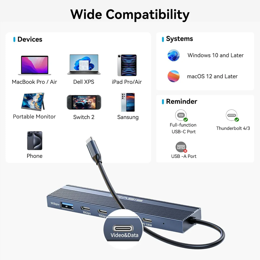 Acasis 5-in-1 USB C Docking Station with 4K@60Hz Video Output - Image 10