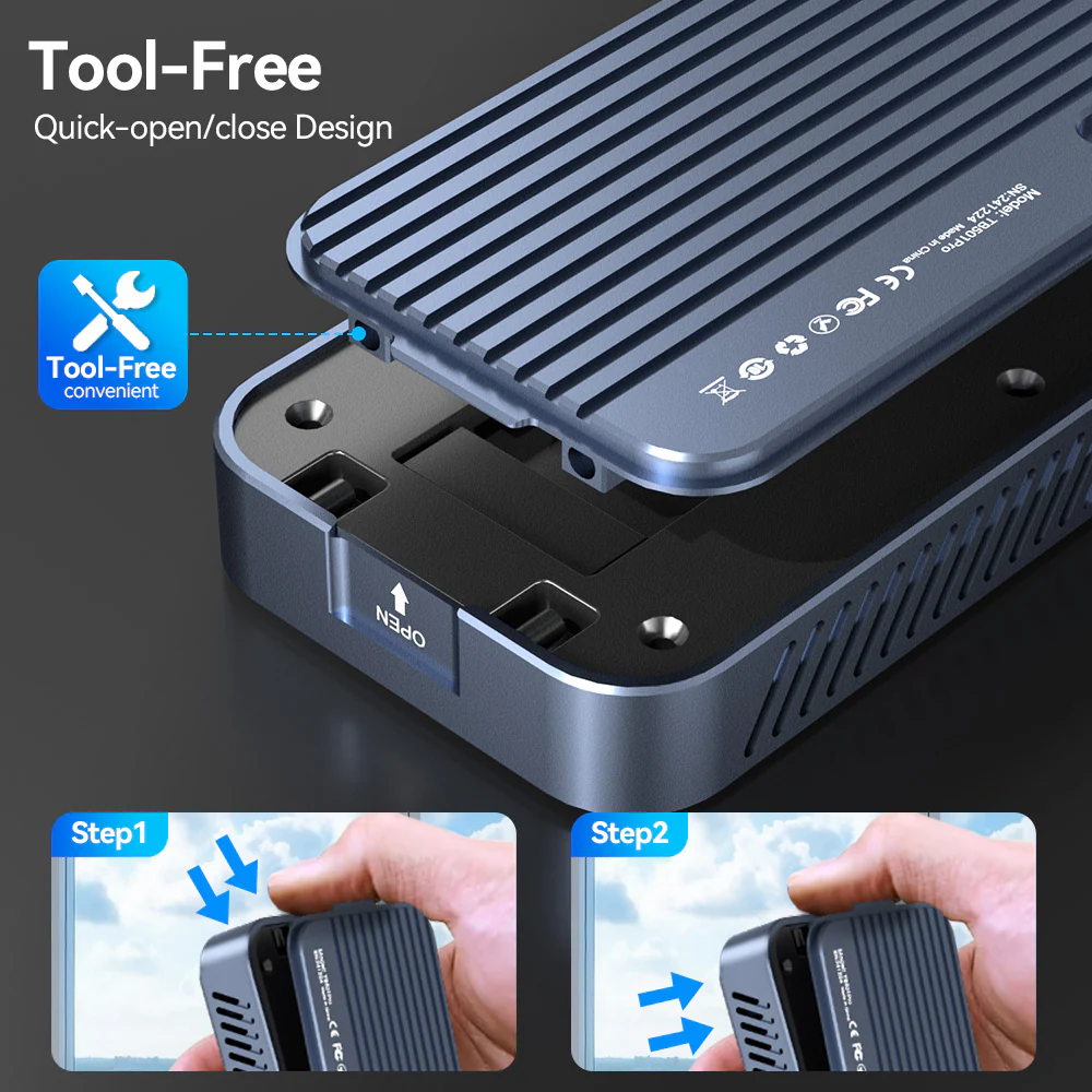 Acasis 80Gbps M.2 NVMe SSD Enclosure Compatible with Thunderbolt 5 - Image 5