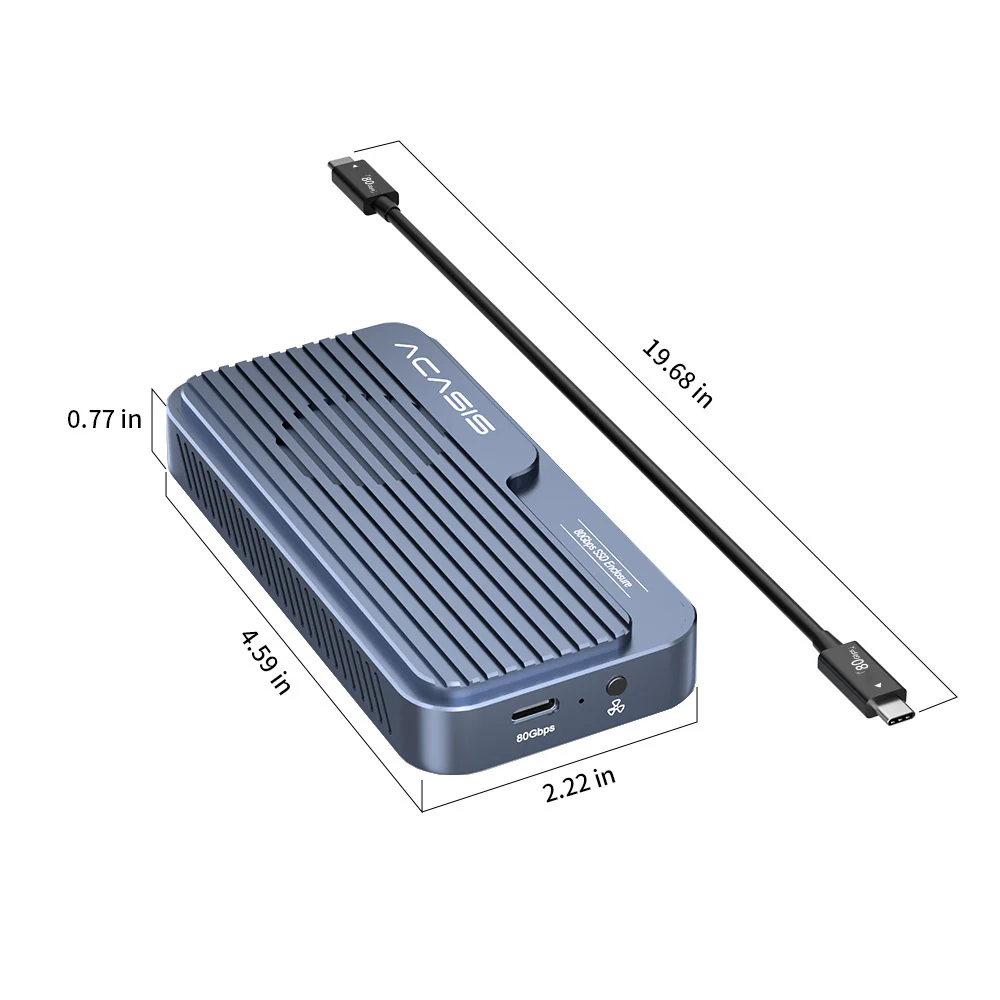 Acasis 80Gbps M.2 NVMe SSD Enclosure Compatible with Thunderbolt 5 - Image 8