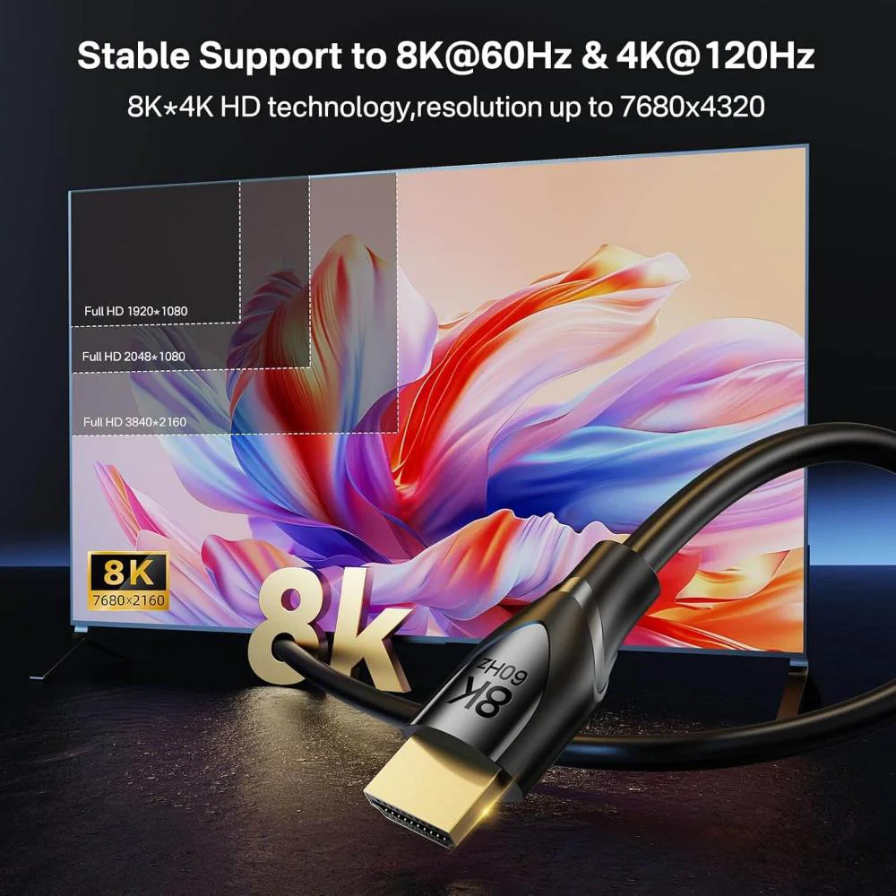 Acasis 8K Certified Ultra High Speed HDMI 2.1 Cable 48Gbps - Image 5