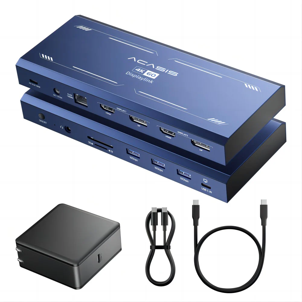 Acasis 13-in-1 Dual 4K HDMI DisplayLink Laptop USB-C Hub for Mac - Image 12