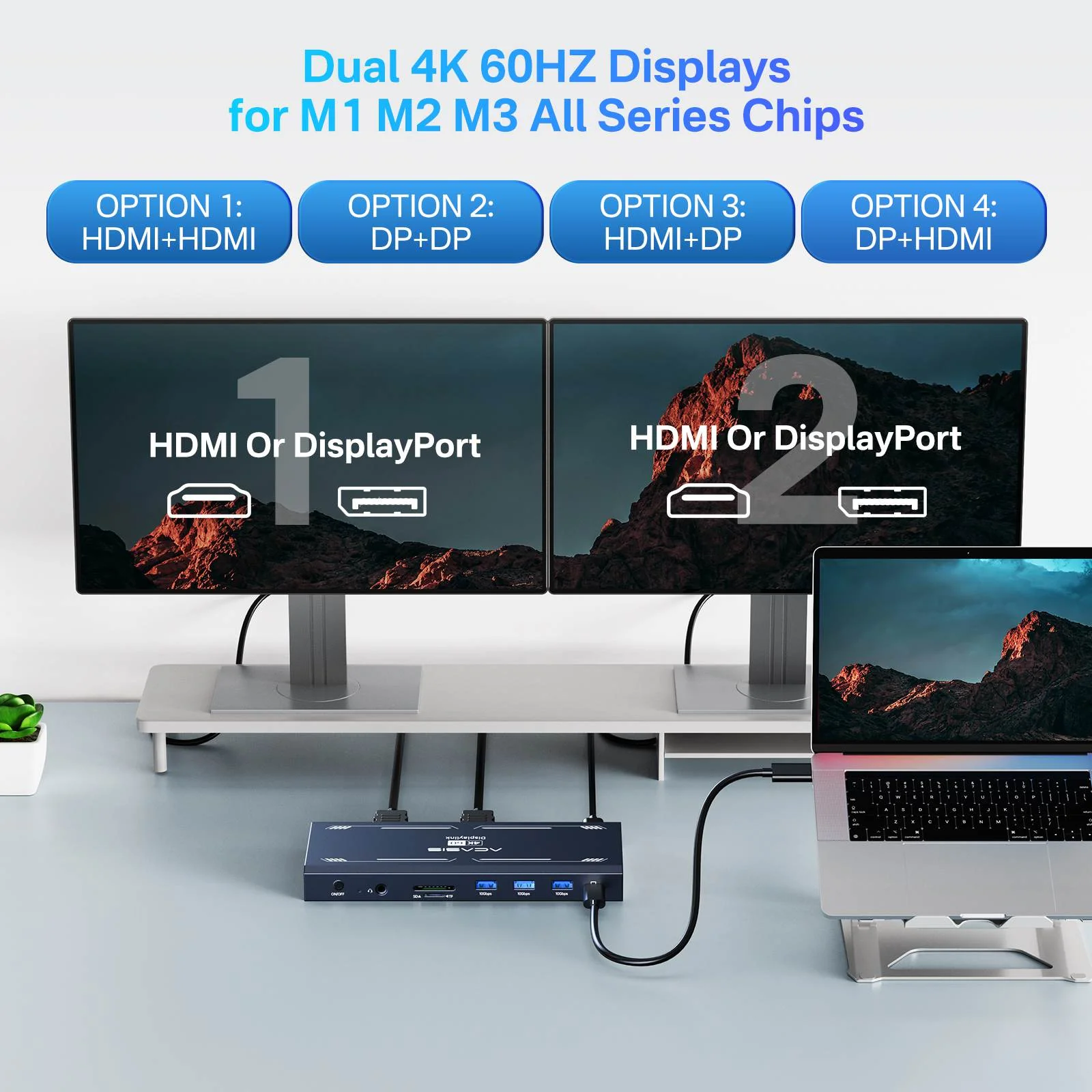 Acasis 13-in-1 Dual 4K HDMI DisplayLink Laptop USB-C Hub for Mac - Image 4