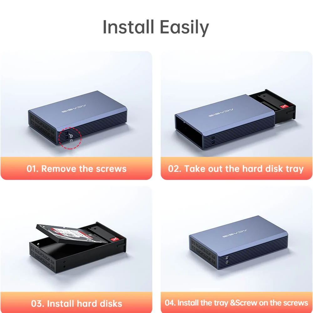 Acasis Dual Bay 2.5 Inch USB-C to SATA HDD SSD RAID Enclosure - Image 11