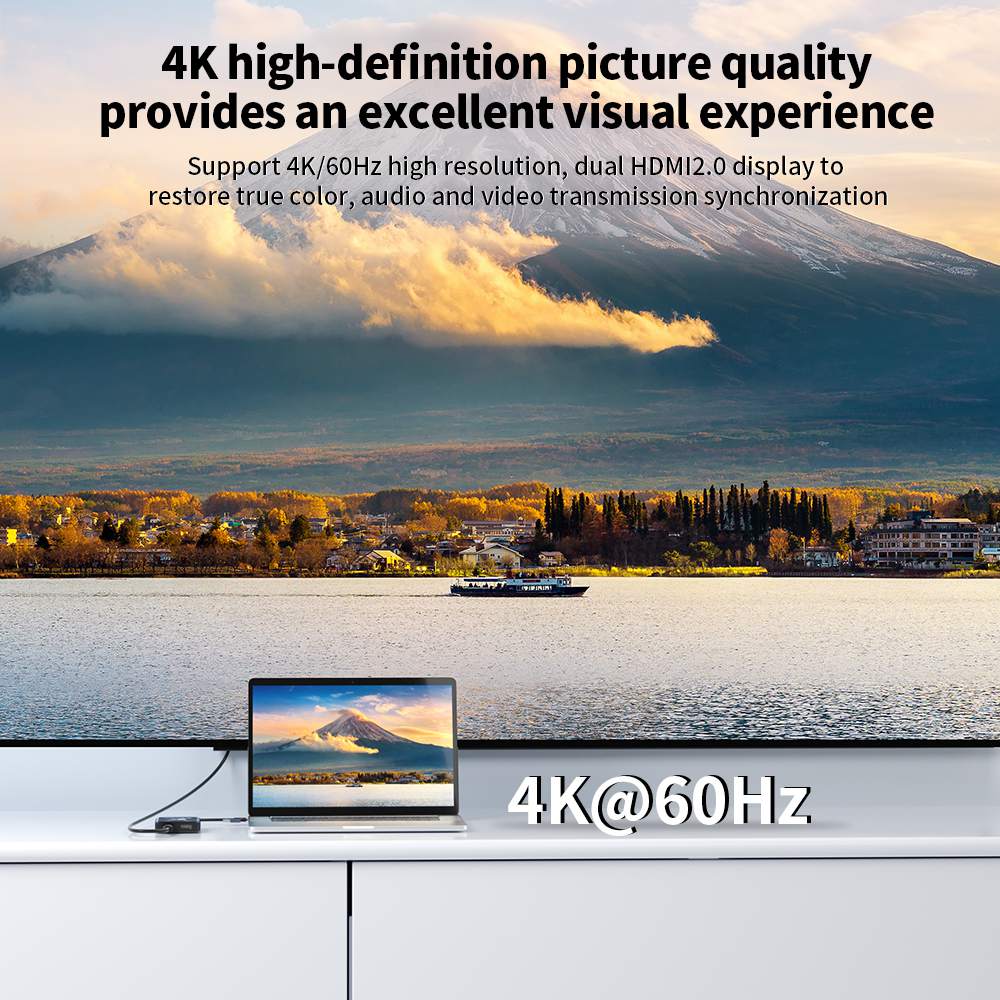 Acasis USB C to Dual HDMI 4K Display Adapter with DISPLAYLINK for Mac - Image 5