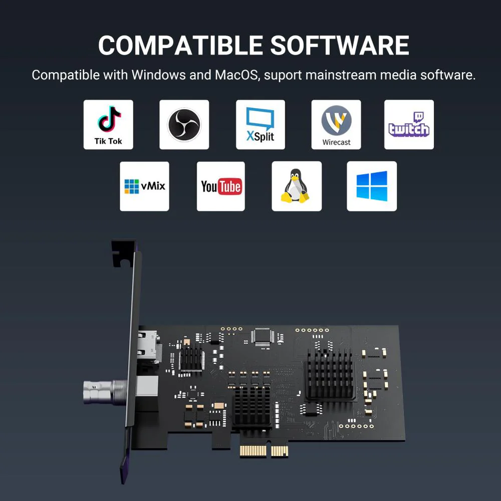 Acasis 2 Channel HDMI/SDI HD 1920*1080P 60FPS PCIe Video Capture Card - Image 7