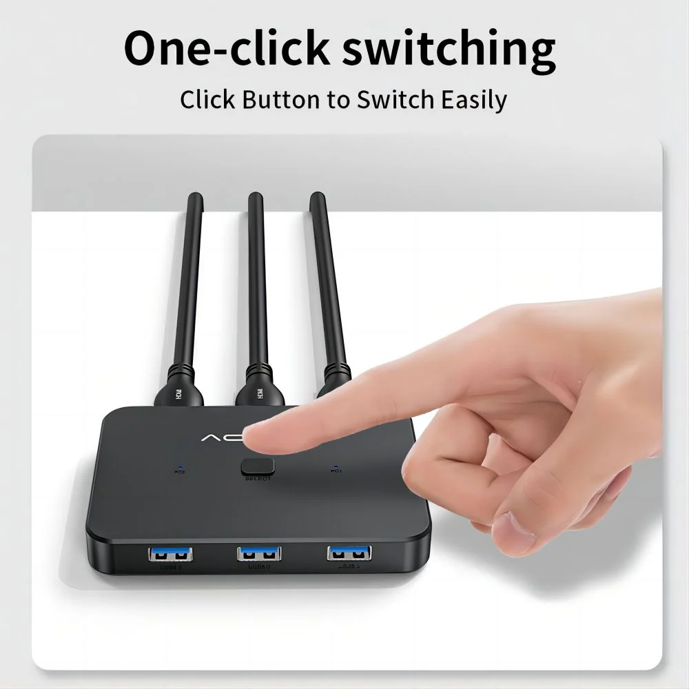 Acasis 2-in-1 4K 60Hz HDMI USB 3.0 KVM Switch 2 PC Share 1 Monitor - Image 7
