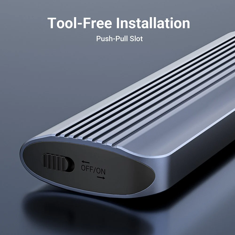 Acasis 10Gbps M.2 NVMe/SATA Tool-Free Type-C SSD Enclosure Adapter - Image 4