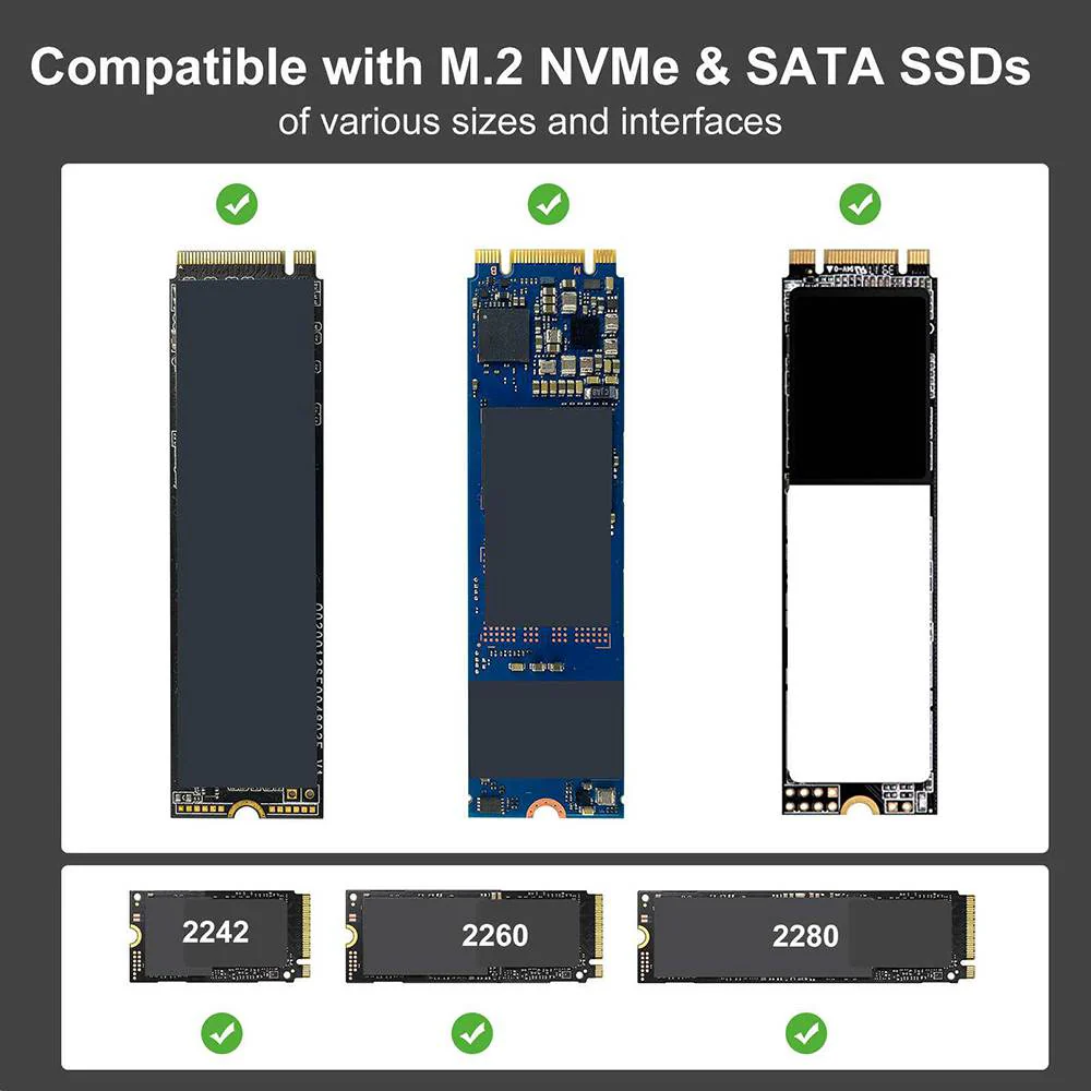 Acasis NVMe/SATA M.2 to USB 3.2 Gen 2 10Gbps SSD Enclosure - Image 4