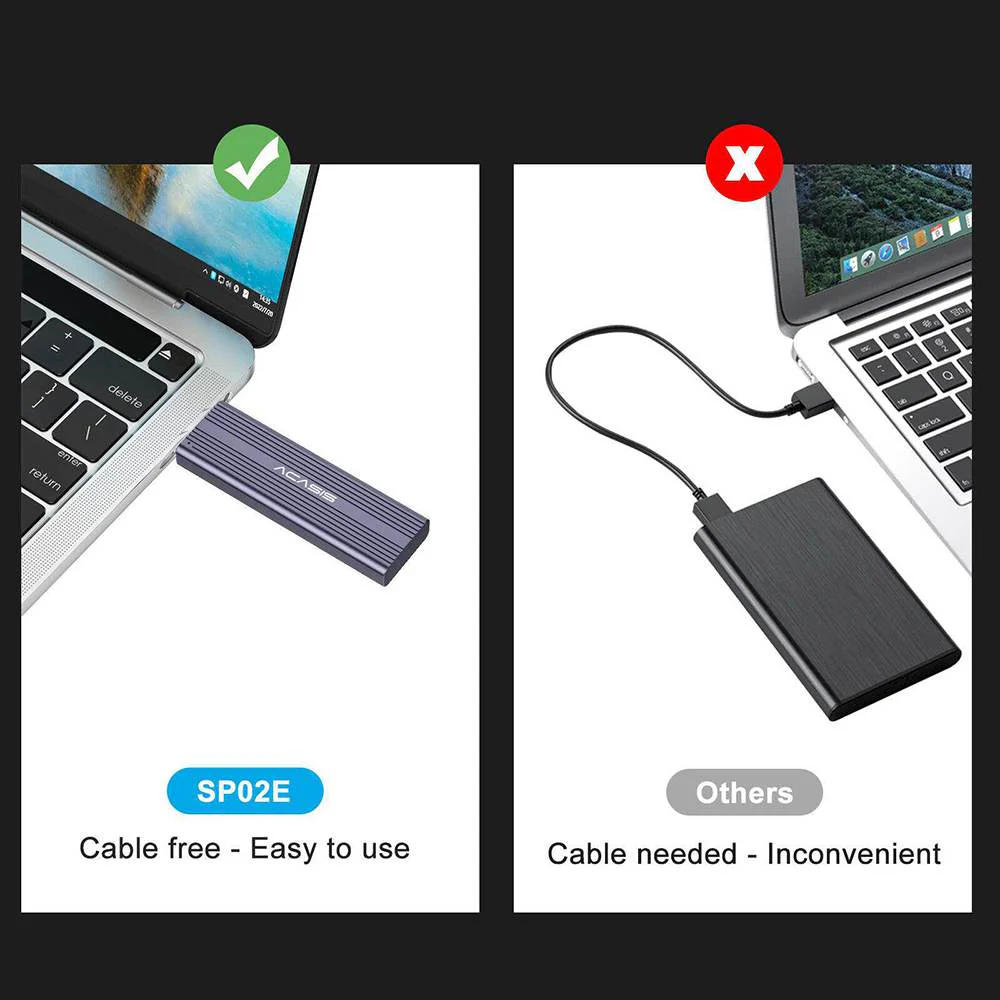 Acasis NVMe/SATA M.2 to USB 3.2 Gen 2 10Gbps SSD Enclosure - Image 7