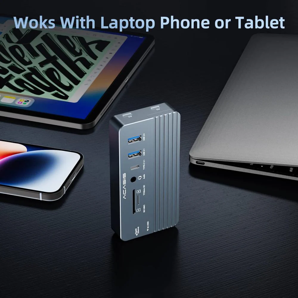 Acasis Swappable High-Speed SSD Storage & 10-In-1 Hub Docking Station - Image 4