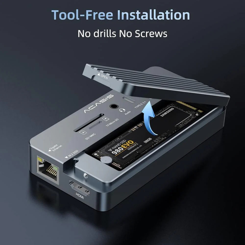 Acasis Swappable High-Speed SSD Storage & 10-In-1 Hub Docking Station - Image 8
