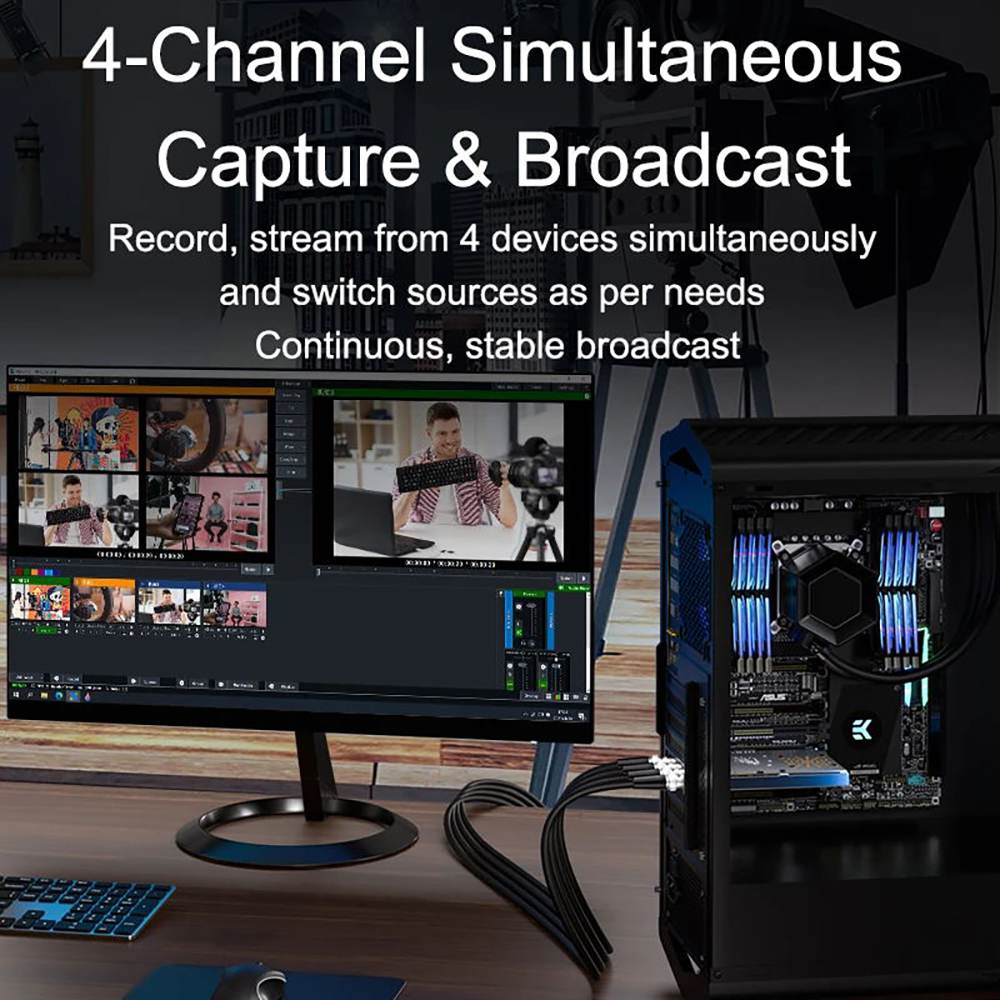 Acasis 4 SDI PCIe Video Capture Card 1080P 60FPS with Built-in Fan - Image 5