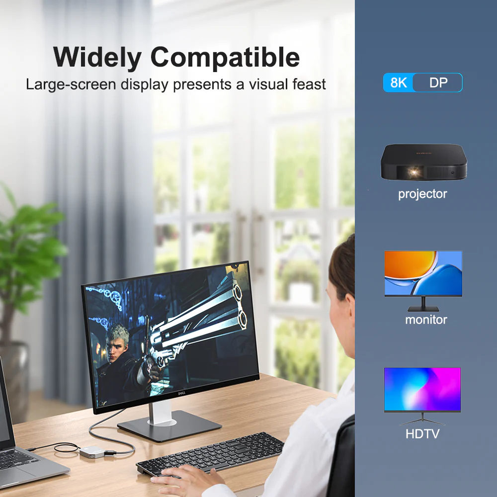 [Intel Certified] Acasis Thunderbolt 3 4K 60Hz Dual DisplayPort Adapter for Mac/Windows - Image 5