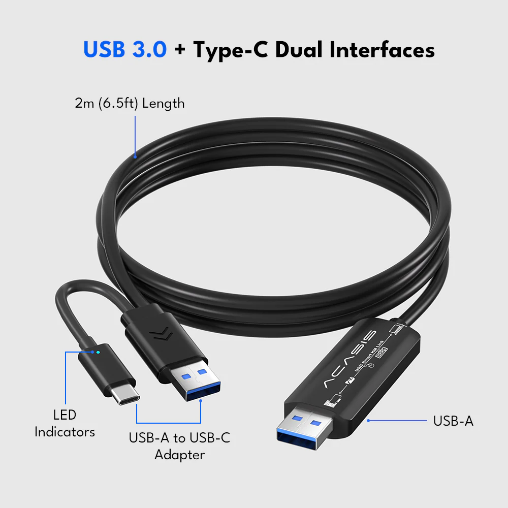 Acasis USB 3.0 Data Transfer Cable for Mac and Windows - Image 2