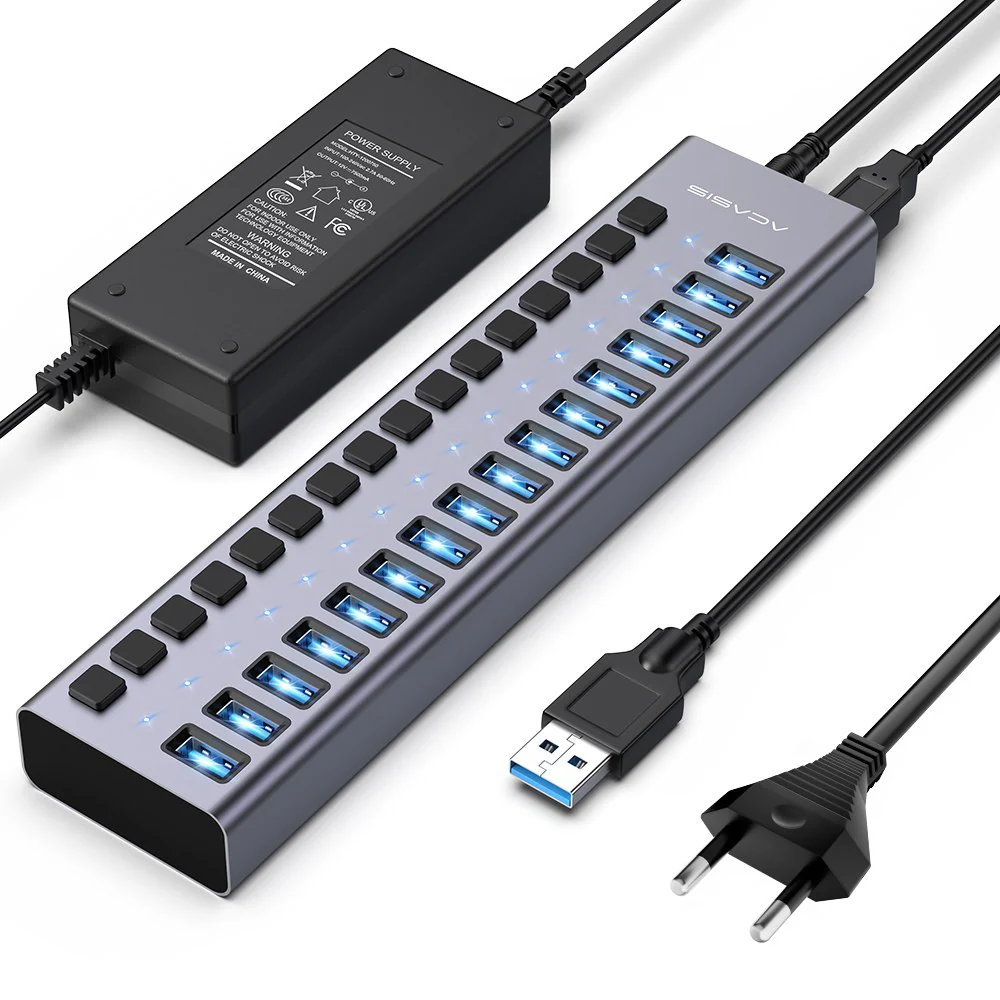 Acasis 16 Ports USB 3.2 Hub with Individual On/Off Switches Splitter - Image 11