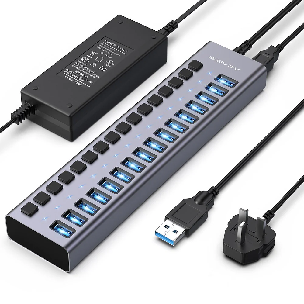 Acasis 16 Ports USB 3.2 Hub with Individual On/Off Switches Splitter - Image 12