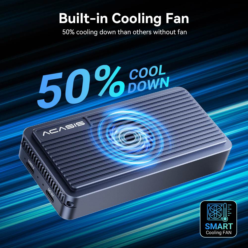 Acasis USB 3.2 20Gbps Dual Disk M.2 NVMe Hard Disk Array Case - Image 5