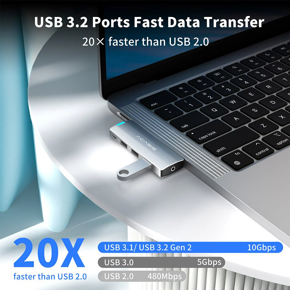 Acasis 5-in-1 Hub for 2023-2016 MacBook Pro/Air with 40Gbps Data Port - Image 3