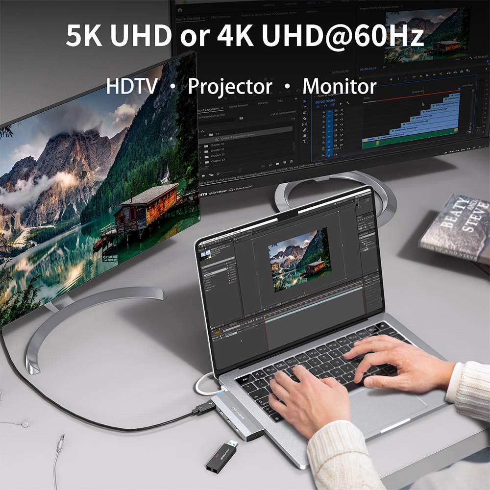 Acasis 5-in-1 Hub for 2023-2016 MacBook Pro/Air with 40Gbps Data Port - Image 8