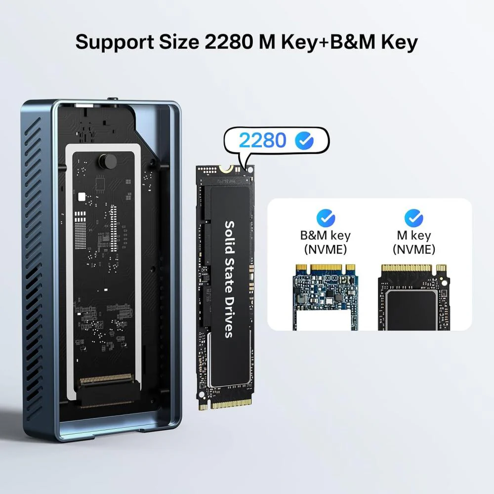 Acasis 40Gbps Tool-free M.2 NVMe SSD Enclosure Compatible with Thunderbolt 4/3 - Image 14