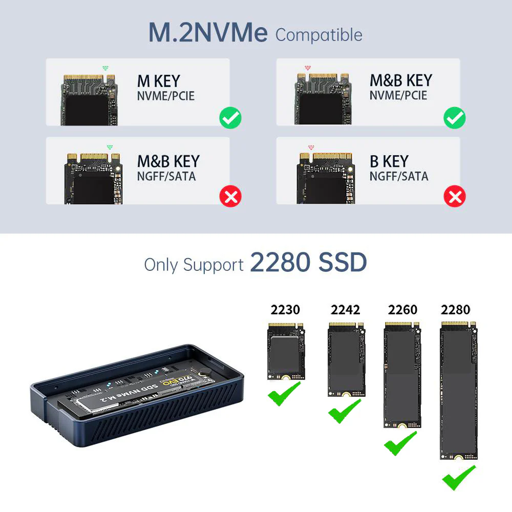 Acasis 40Gbps Tool-free M.2 NVMe SSD Enclosure Compatible with Thunderbolt 4/3 - Image 7
