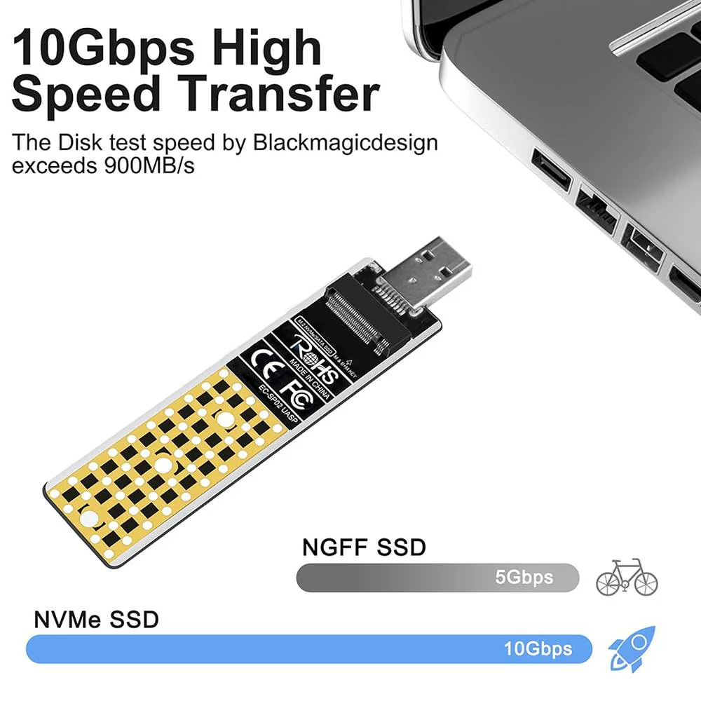 Acasis NVMe/SATA M.2 to USB 3.2 Gen 2 10Gbps SSD Reader - Image 3