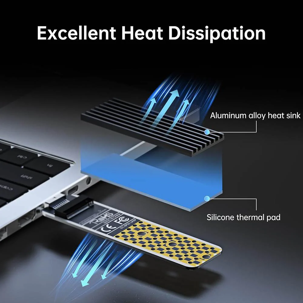 Acasis NVMe/SATA M.2 to USB 3.2 Gen 2 10Gbps SSD Reader - Image 4